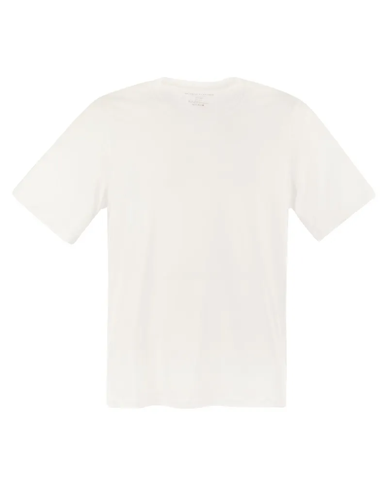 Majestic Majestätische Kurzarm -T -Shirt in Lyocell und Baumwolle White
