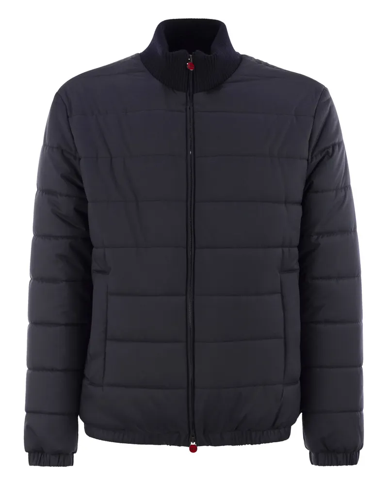 Kiton technische Stoff Bomberjacke Navy