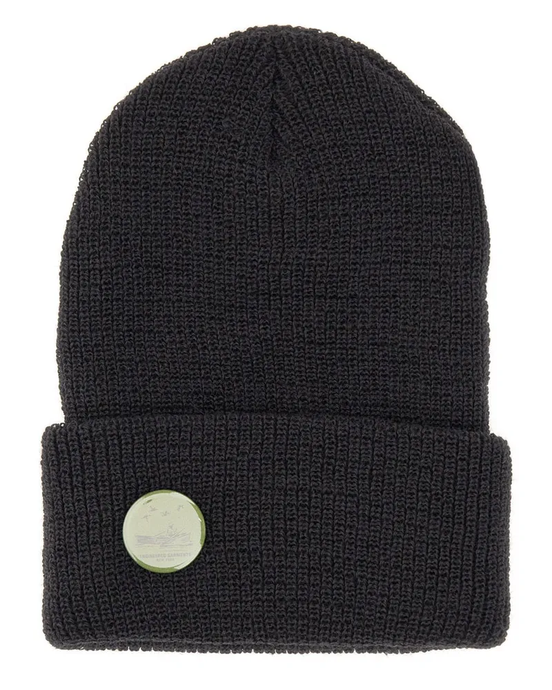 Engineered Garments Technische Kleidungsstücke Wolle Beanie Hut Black