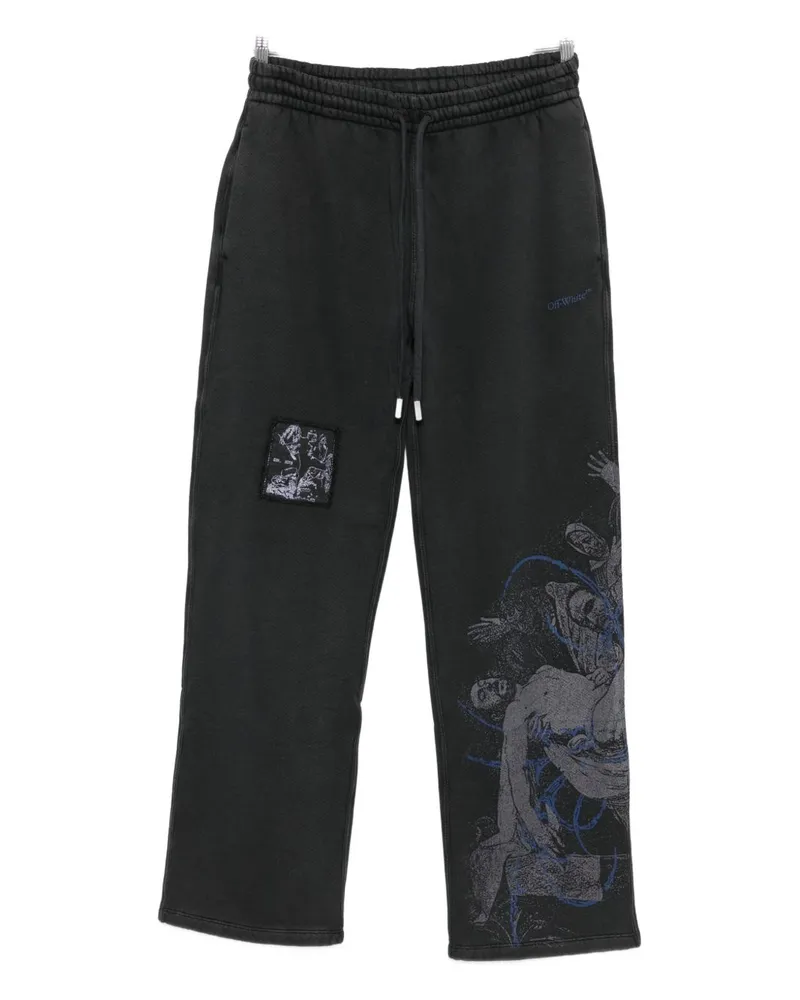 OFF-WHITE Aus weiß verblassten Malerei Jogginghosen Black