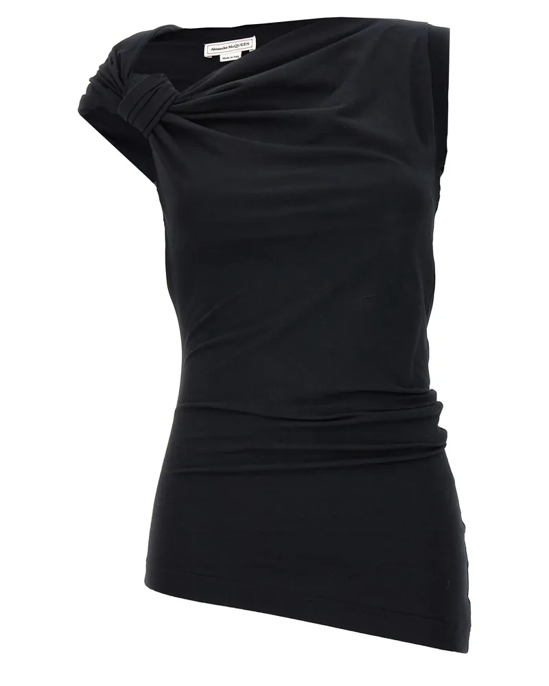 Alexander McQueen Asymmetrisches Top Black