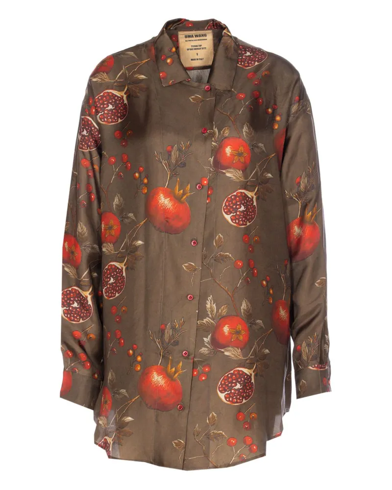 Uma Wang gedruckte Bluse Brown