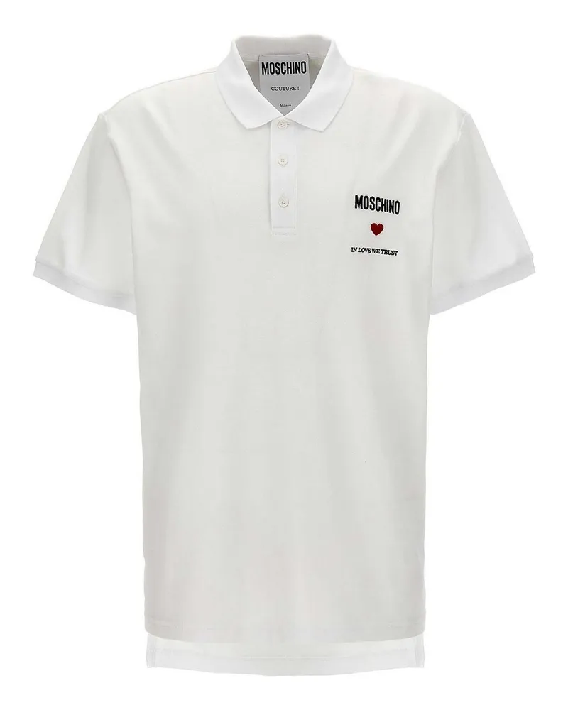 Moschino Couture in Liebe Wir vertrauen Baumwollkolo White