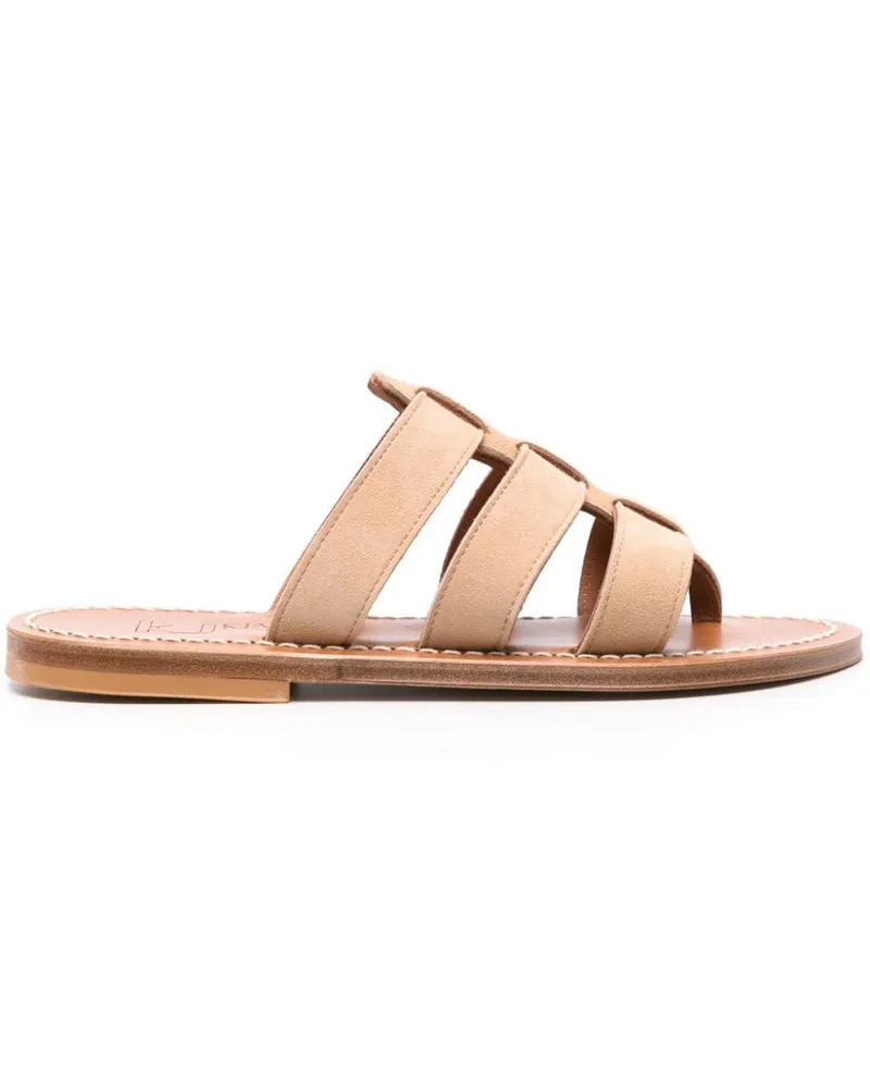 K.Jacques  Dolon Leder flache Maultiere Beige