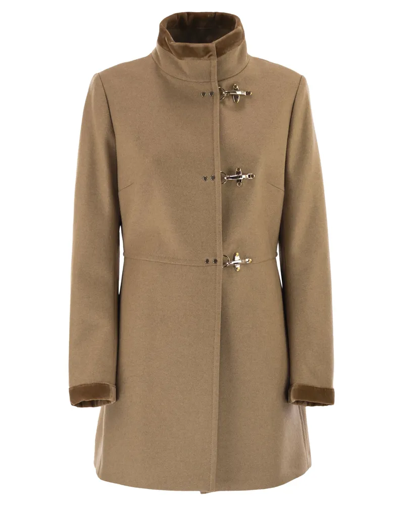 Fay Virginia Mantel in MÉlange Wolltuch Camel