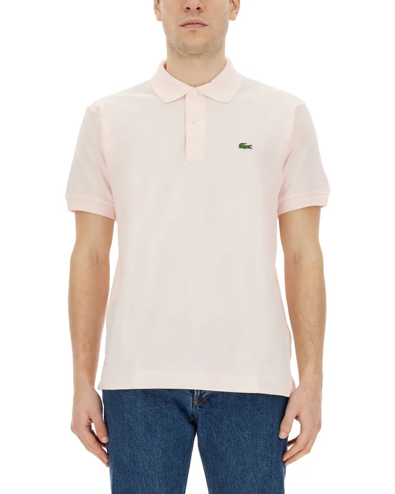 Lacoste Polo mit Logo Pink