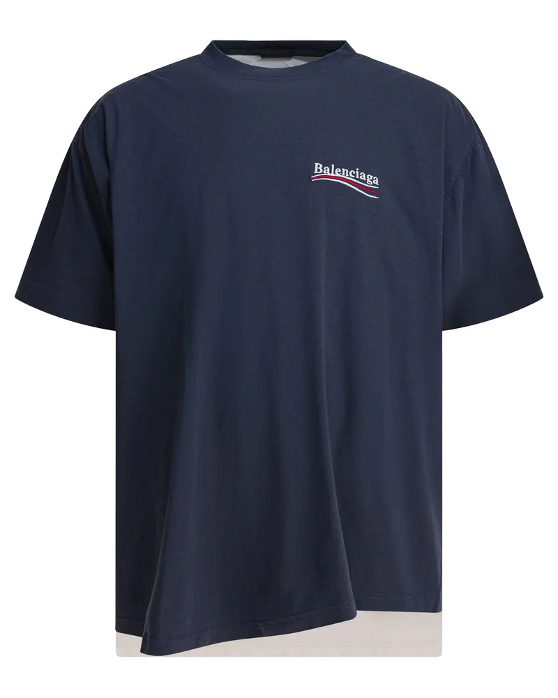 Balenciaga Double „Political Campaign“ T-Shirt Blue