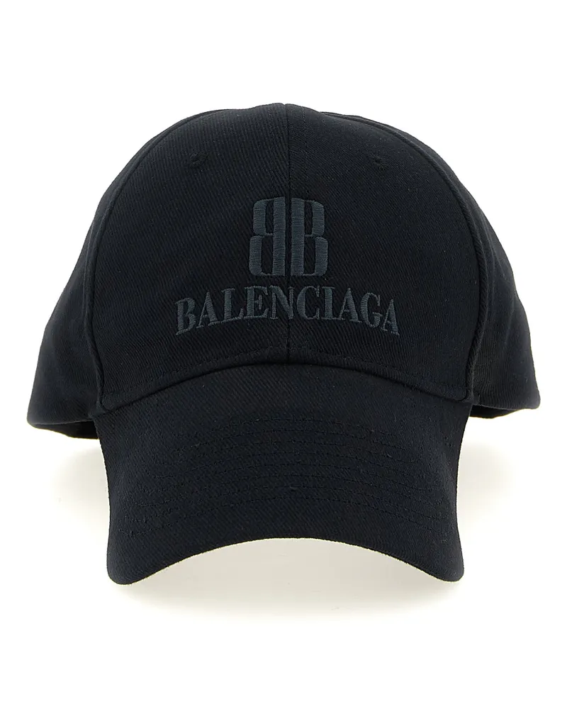 Balenciaga Kappe mit Logo-Stickerei Black