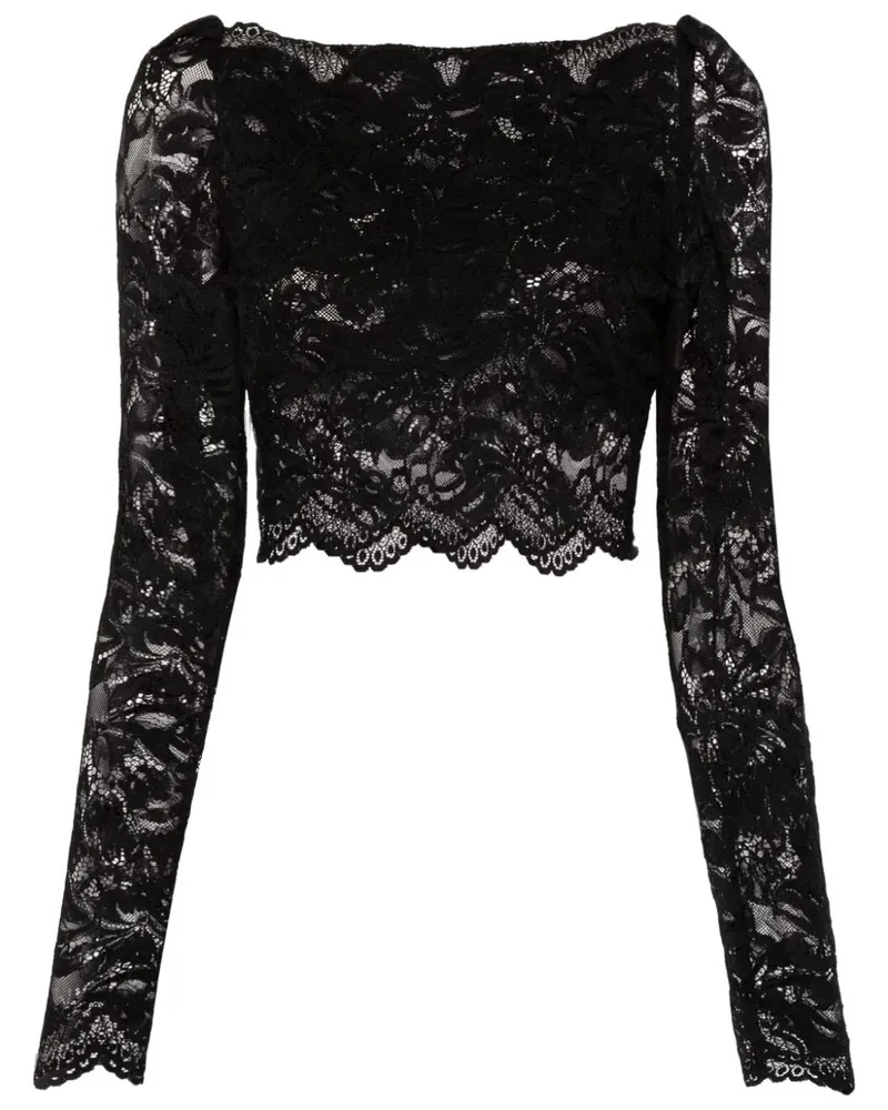 Paco Rabanne Crop Top in Blumenspitze P001