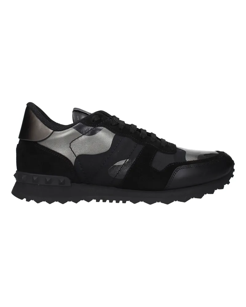 Valentino Garavani Herrens Turnschuhe aus schwarzem Leder -