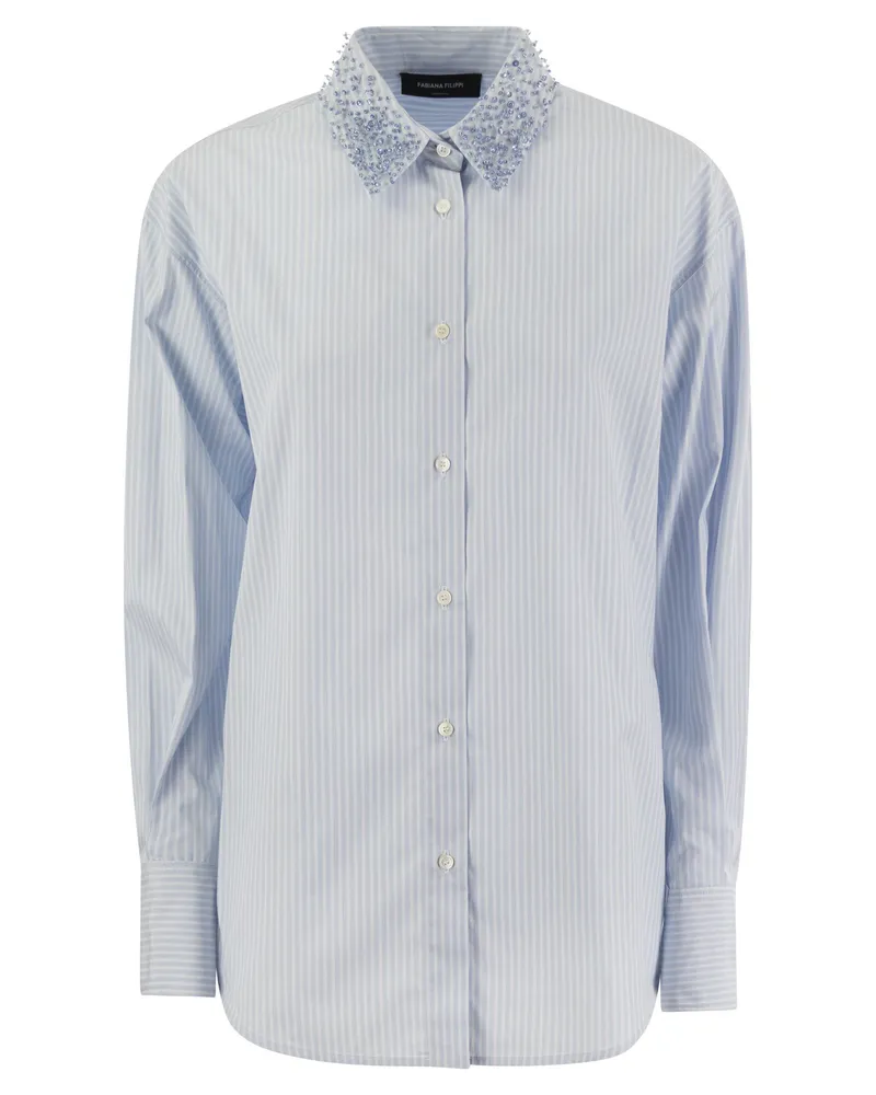Fabiana Filippi Long gestreiftes Poplin -Hemd Light