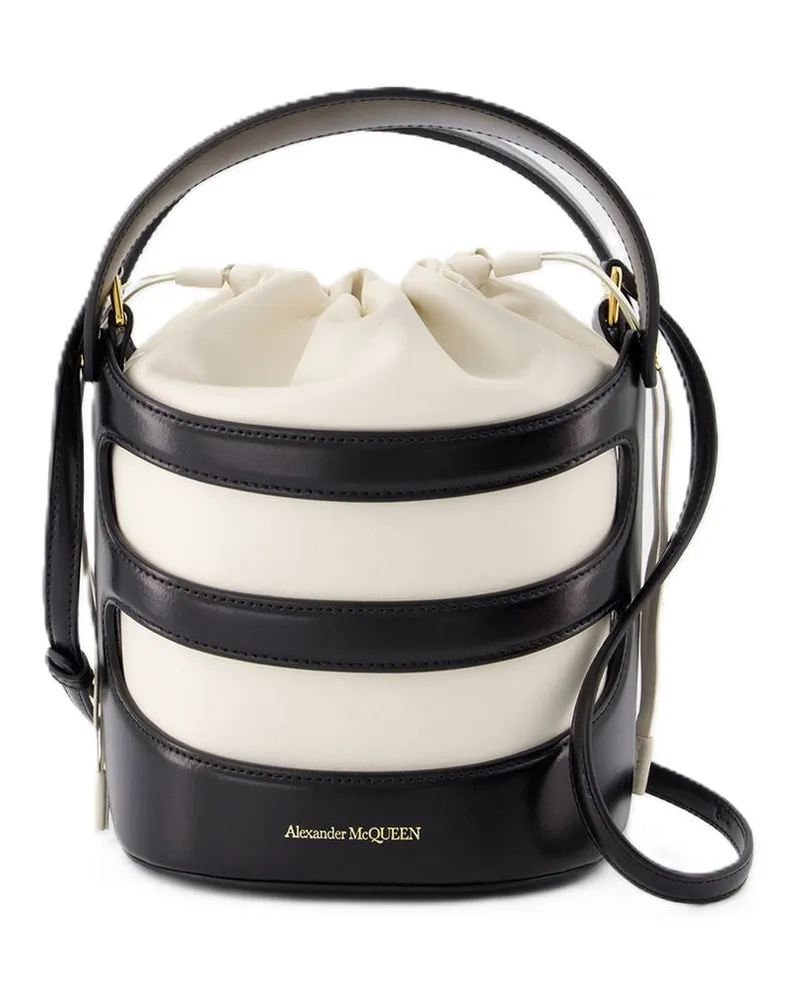 Alexander McQueen Aufstiegstasche Alexander MC Queen Leder schwarz/Elfenbein Schwarz