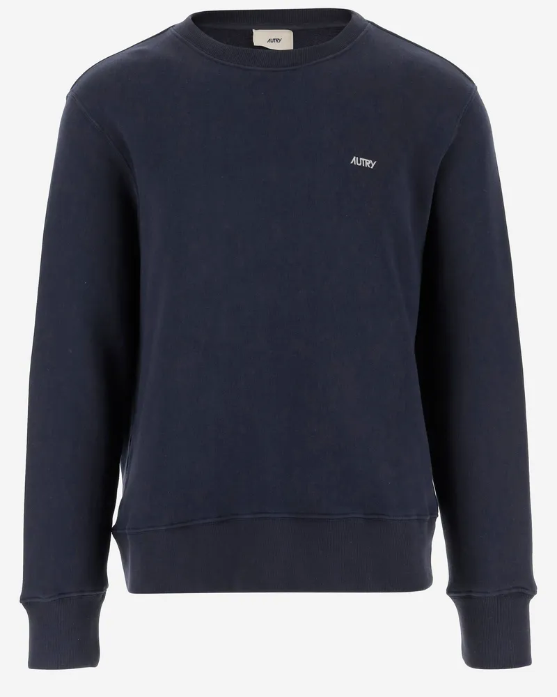 AUTRY Cotton Sweatshirt mit Logo Blue