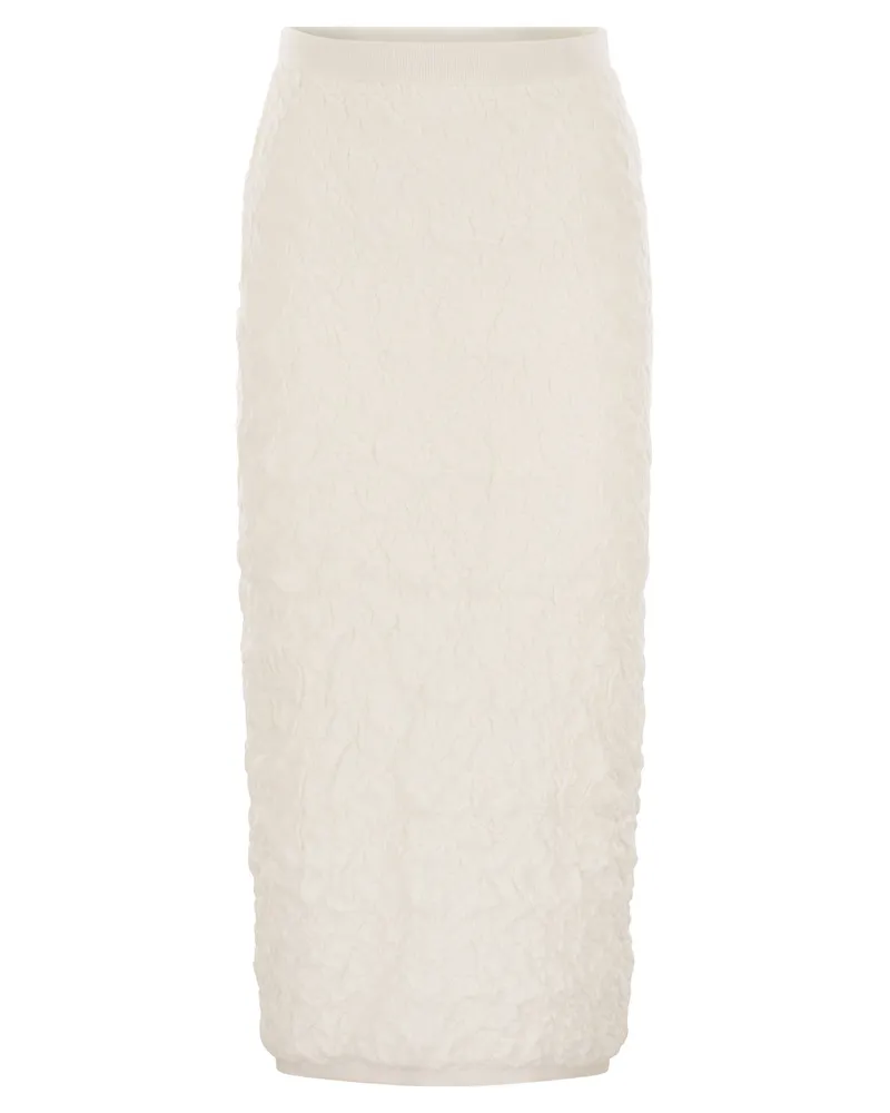 Fabiana Filippi Schmaler Rock mit geprägtem Finish White