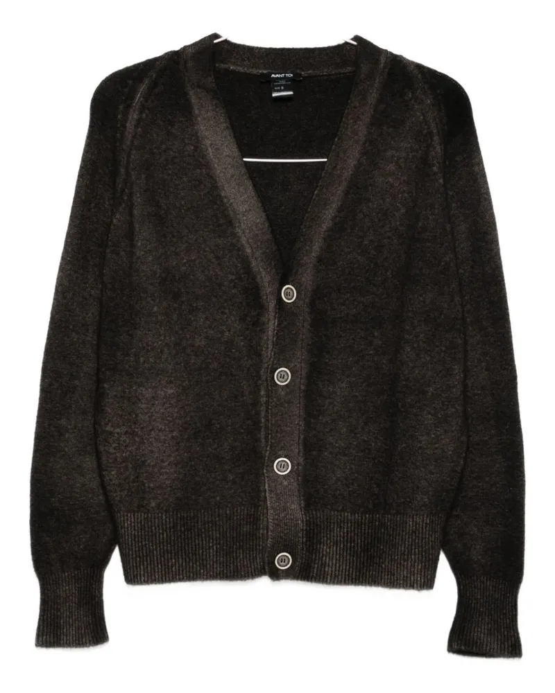 Avant Toi Strickjacke aus Wolle und Kaschmir mit V-Ausschnitt Brown