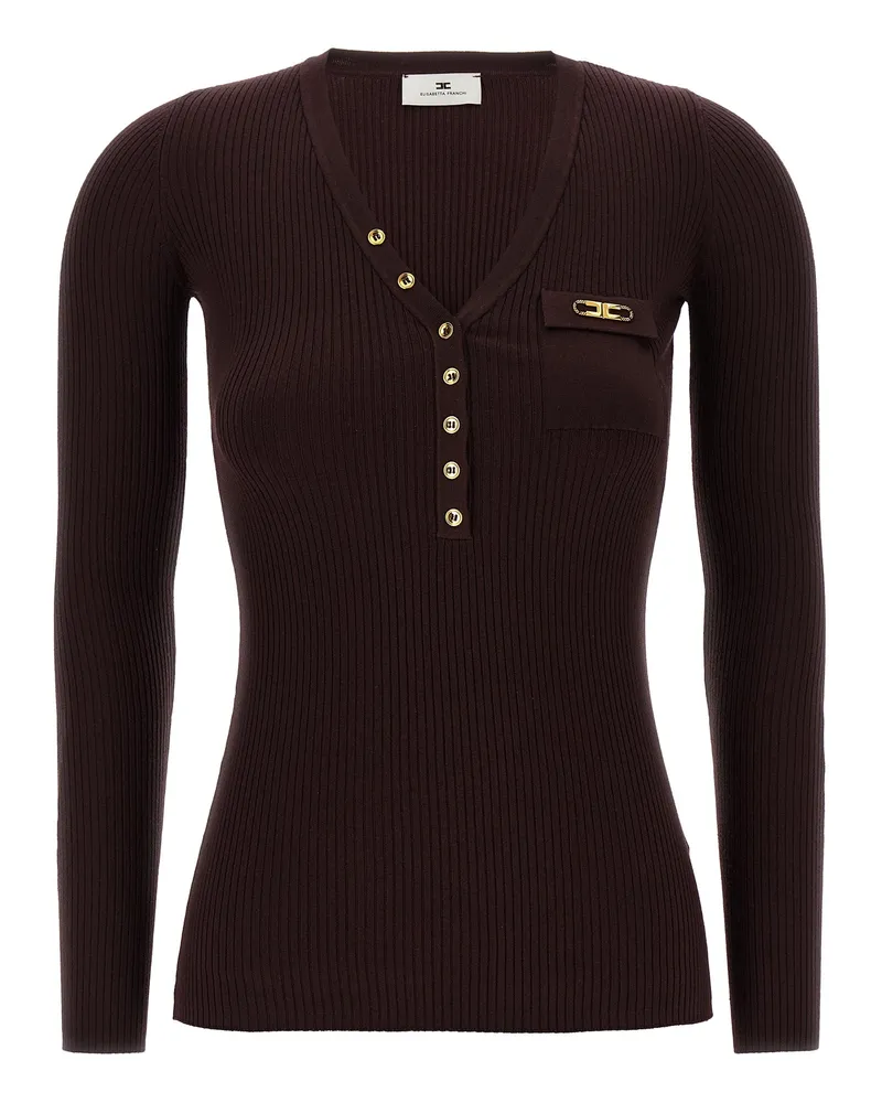 Elisabetta Franchi Tricot Pullover Bordeaux