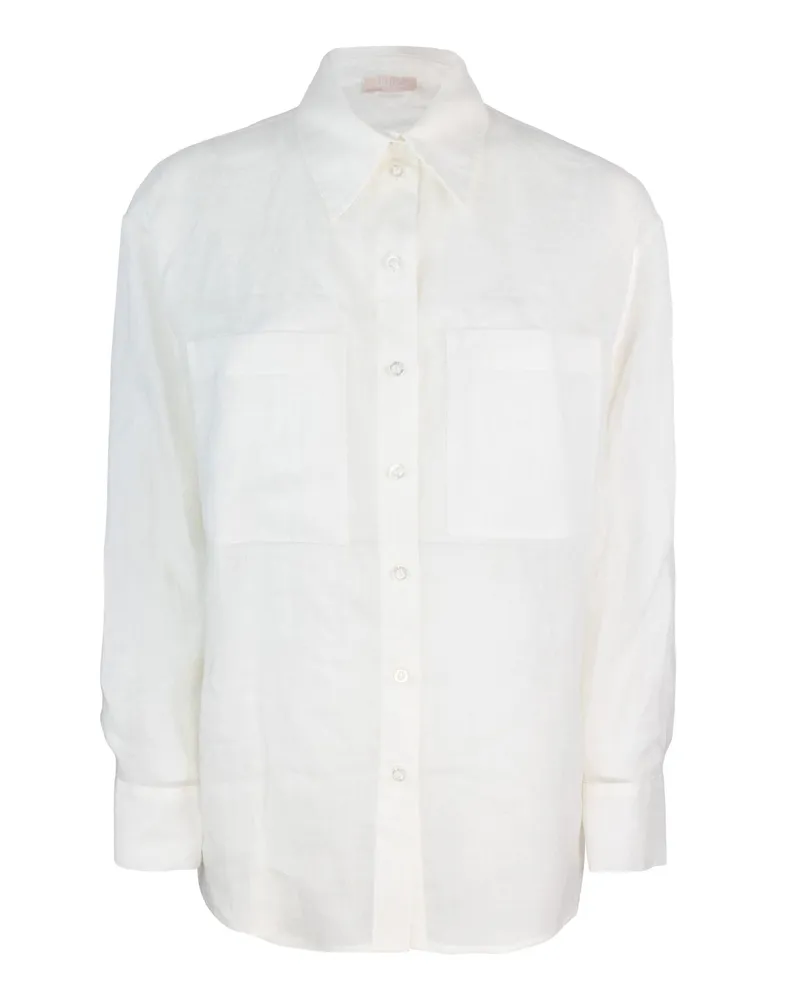 Liu Jo Camicia Bianco Lana in Ramiè White