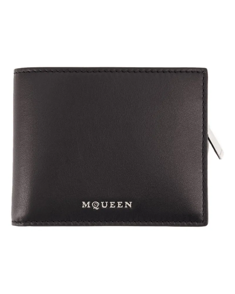 Alexander McQueen 2in1 Wallet Alexander MC Queen Leder schwarz/silber Schwarz