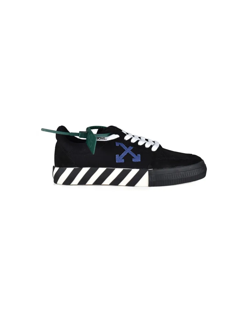 OFF-WHITE Aus weißen vulkanisierten Leinwand -Turnschuhen Black