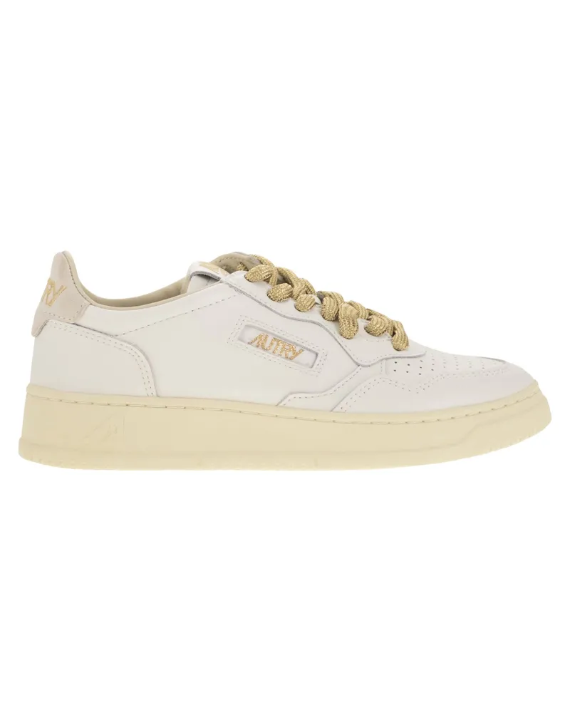 AUTRY Medaillengewinner niedriger Leder -Turnschuhe White