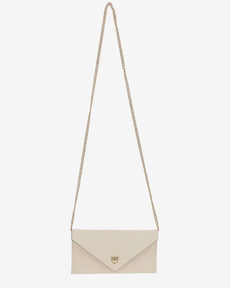 Pinko Mini Flat Ledertasche White