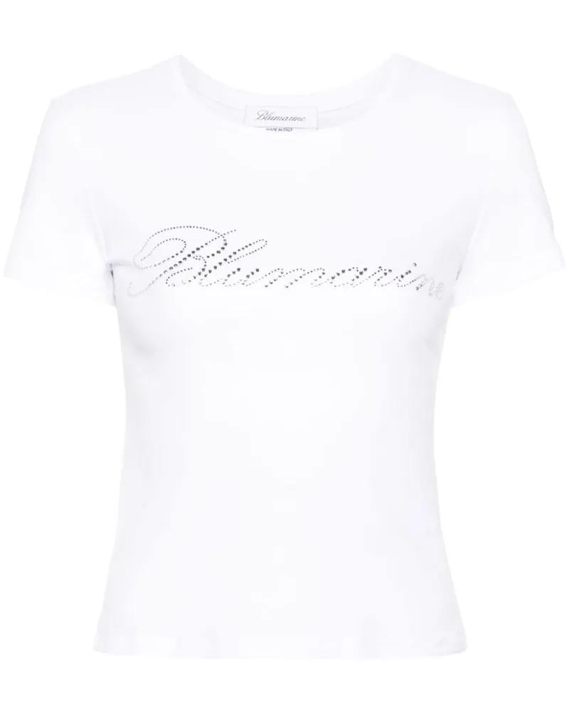 Blumarine Logo Baumwoll -T -Shirt White