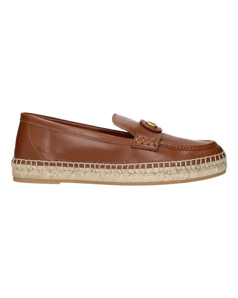Valentino Garavani Espadrillas Damens Braunes/tabakfarbenes Leder -