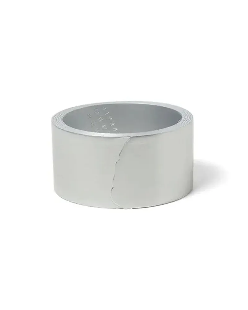 Maison Margiela MM6 Logo eingraviertes großes Armband Silver