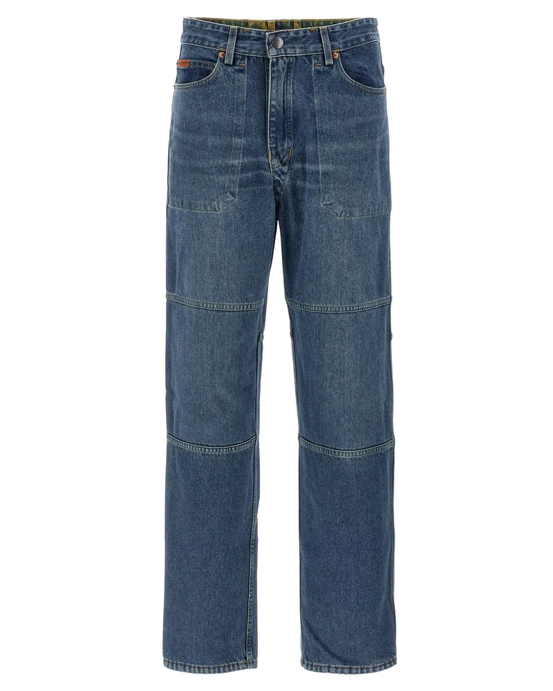 Martine Rose Camo Reversible Jeans Blue
