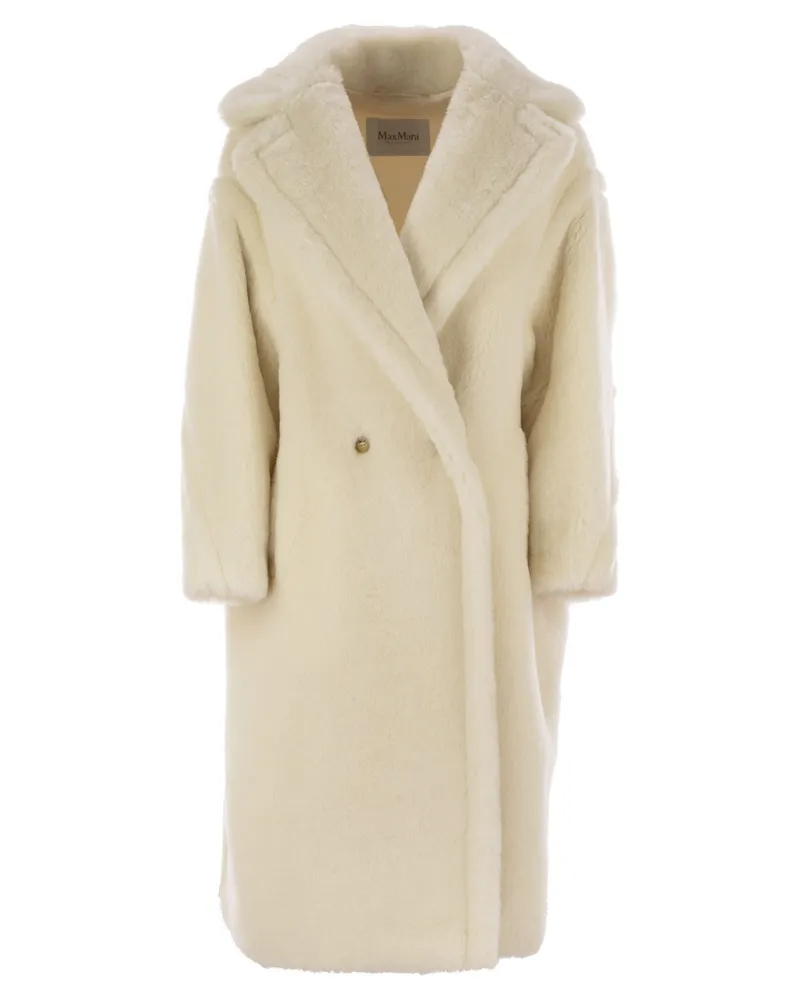Max Mara Tedgirl Teddy Bear Icon Mantel in Alpaka und Wolle White