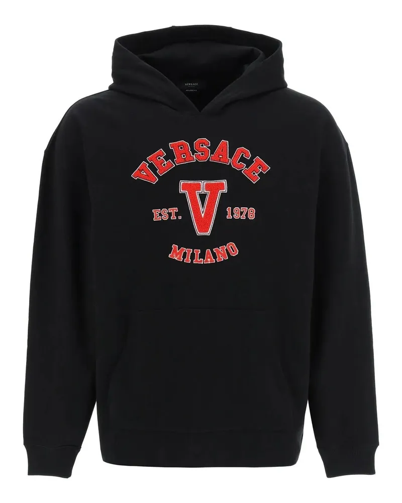 Versace Versace Varsity Hooded Sweatshirt Schwarz