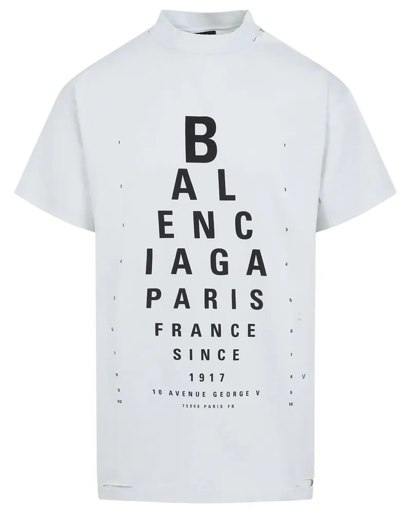 Balenciaga optischer Baumwoll -T -Shirt White