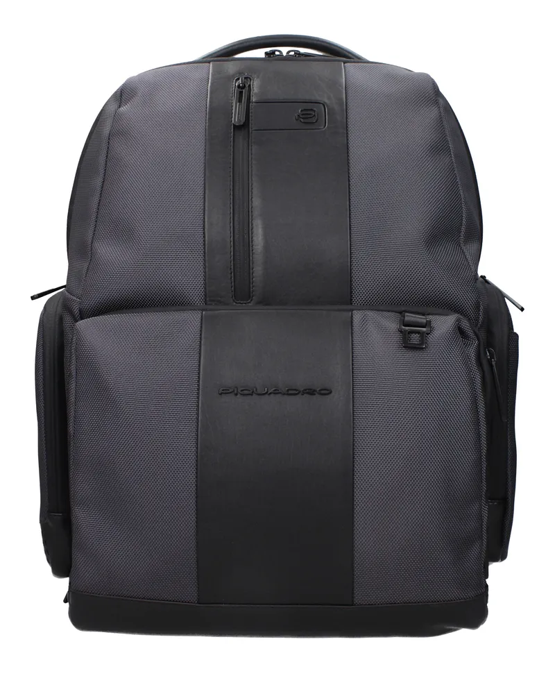 Piquadro Rucksäcke und Gürteltaschen für Herren, recyceltes Nylon, Grau/Schwarz -