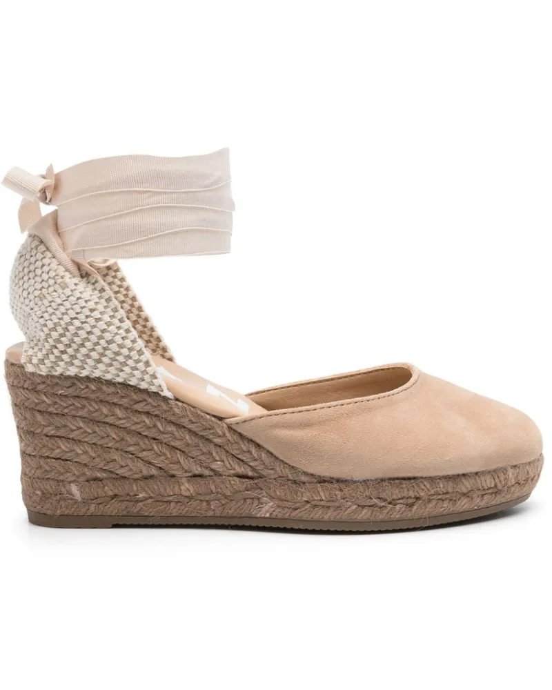 Manebí Hamptons Wildleder niedriger Keil Espadrilles Dove