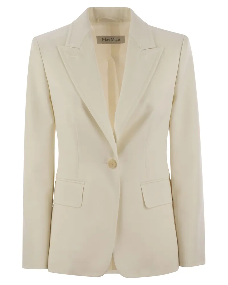 Max Mara Palchi Wool Gabardine Blazer White