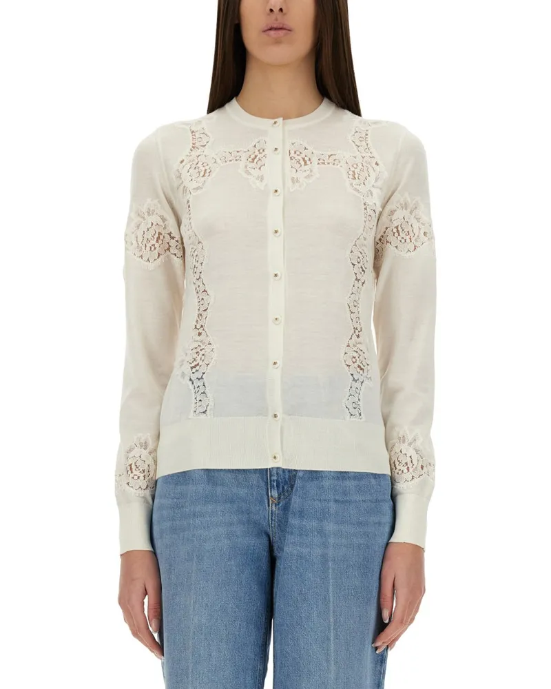 Dolce & Gabbana Cashmere und Seiden -Strickjacke Ivory