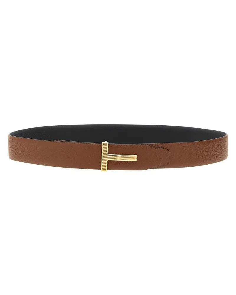 Tom Ford Logo Schnalle reversibler Gürtel Multicolor