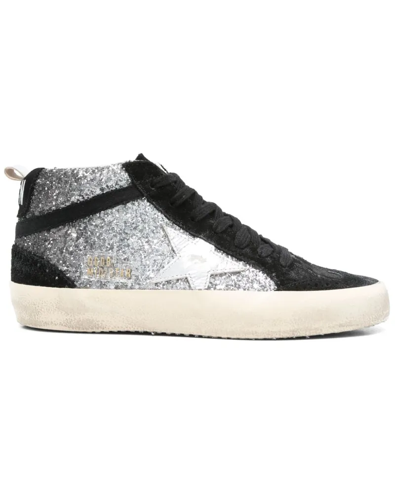 Golden Goose Mid Star Leder -Turnschuhe Black