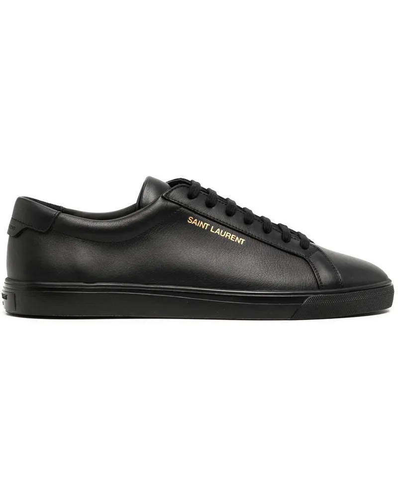 Saint Laurent Andy Leder -Turnschuhe Black