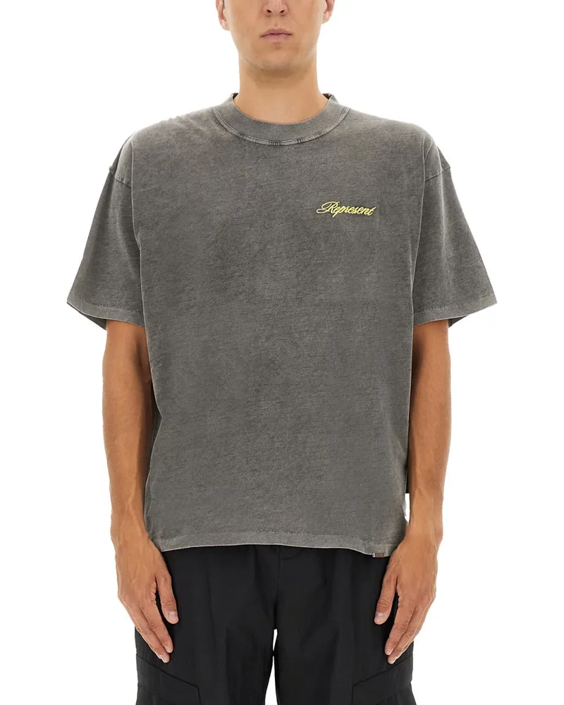 REPRESENT Repräsentieren Sie das Skript -Logo T -Shirt Grey