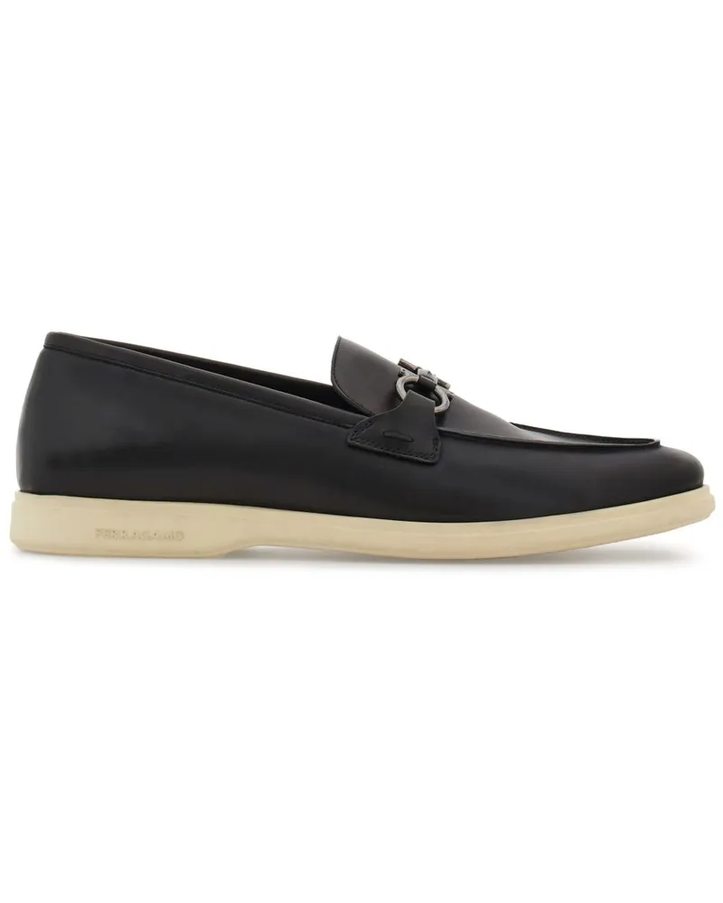 Ferragamo Gancini Leder -Slipper Black