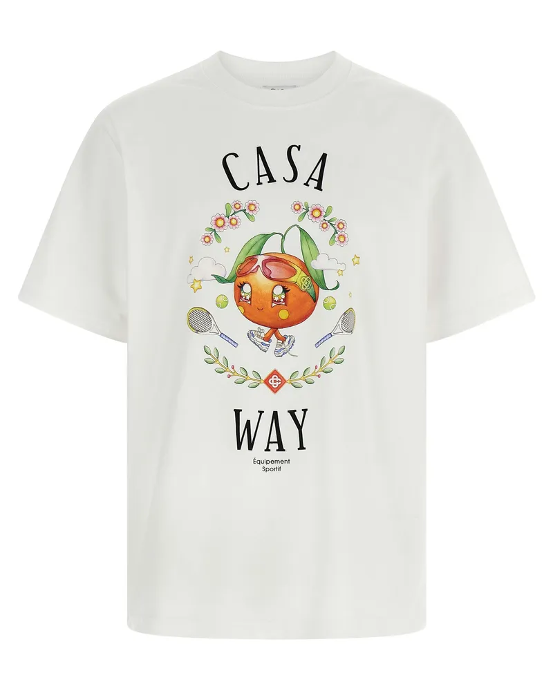 Casablanca Paris Casa Way Orange Maskottchen' T -Shirt White