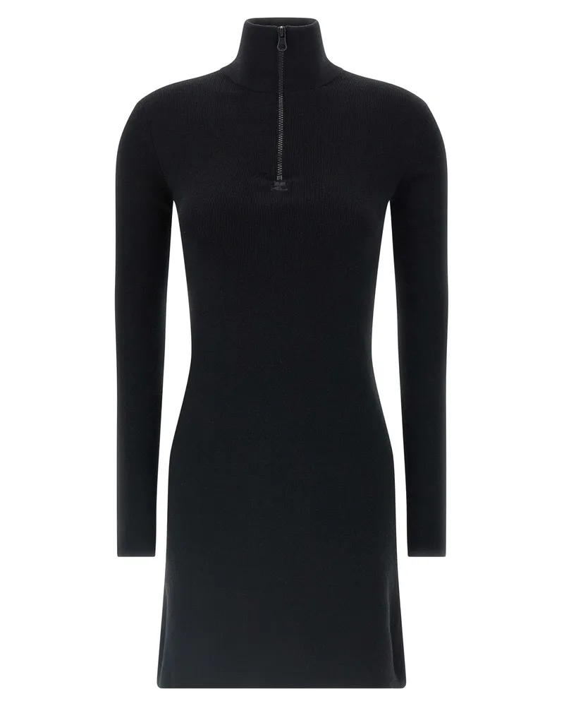Courrèges Courreves Woll -Strickkleid Black