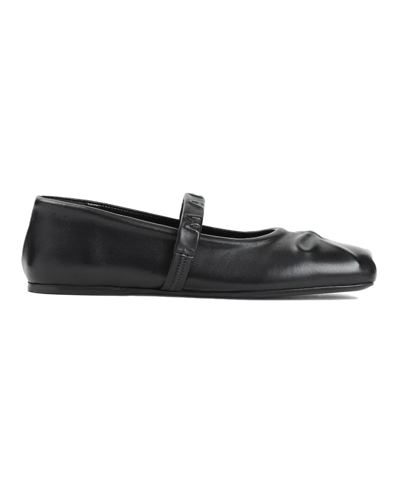 Marni Ballerine Mary Jane in Pelle Nera Black