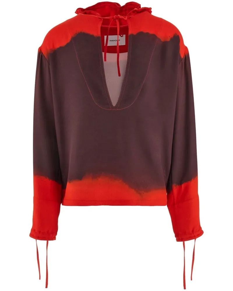 Ferragamo gedruckter übergroßer Kaftan Red