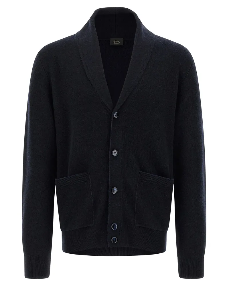 Brioni Cashmere Cardigan Blue