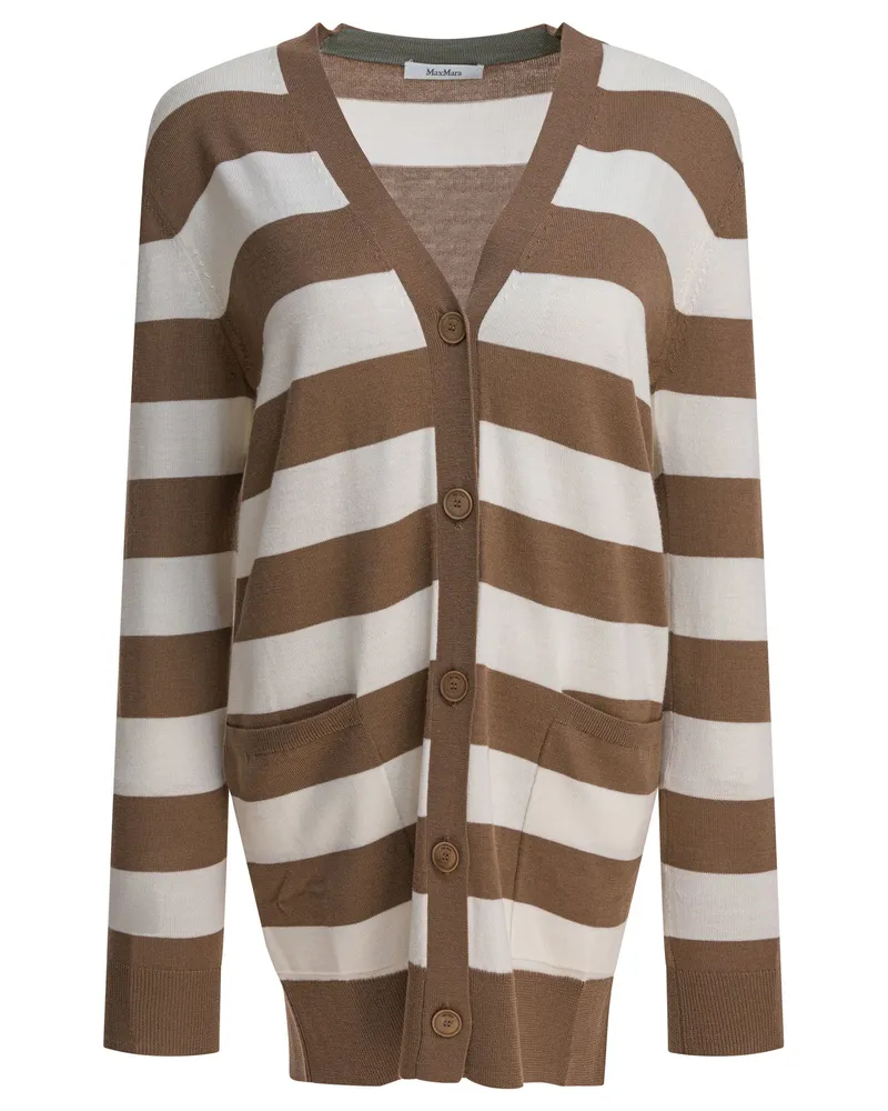 Max Mara Cardigan mit 1951-Schriftzug Brown