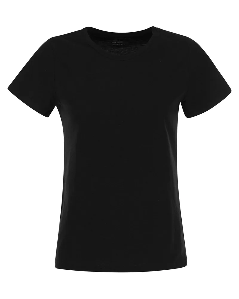 Majestic Polly T -Shirt in Cotone Silk Touch Schwarz