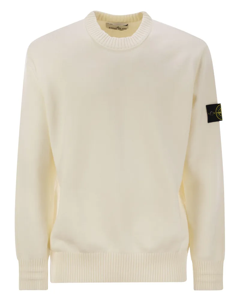 Stone Island Baumwollmischung Crew Halsspringer Natural
