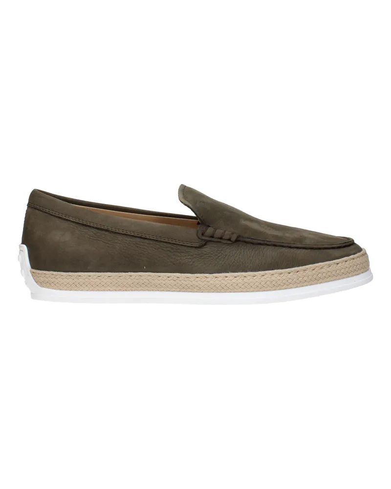 TOD'S Männer's Slip On Wildleder Grün/Heu -